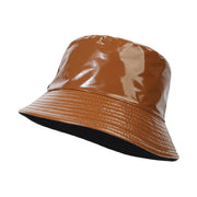 Raver Festival Leather Bucket Hat |  90s streetwear Unisex Cool Leather Fisherman Hat | Satin-Processed Cotton in Multiple Colors loveyourmom Love Your Mom Coffee  