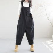 Army Green Brown Oversized Loose women's Harem Carrot Overalls, Simple Casual Oversized Cotton and linen Overalls with Big Pockets 1 1   
