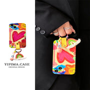 Graffiti Love Heart Rainbow iPhone 14,15 Case Cover. Cute For her Crossbody phone case Soft Shell 1 1 Add a rainbow hanging IPhone11 