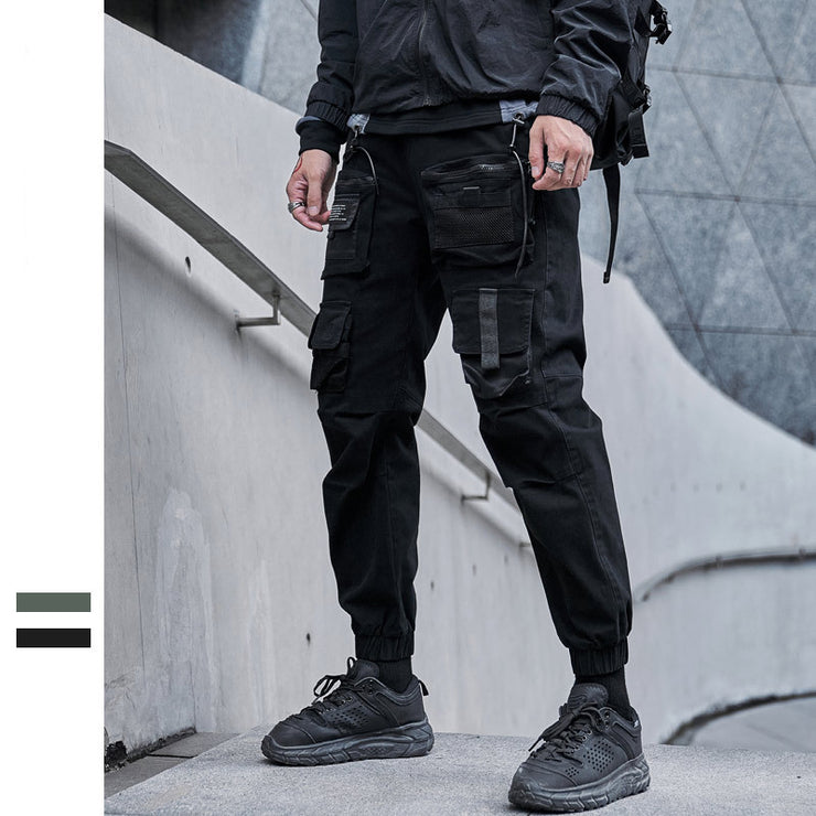 Techwear Pants Men Cyberpunk Black Harem Streetwear Futuristic Joggers Hoodie 1 Black 3XL 