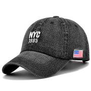 New York 1998 Retro Denim Hat, Embroidered Jeans Baseball Peaked Cap Hat loveyourmom Love Your Mom Denim Dark Gray Adjustable 