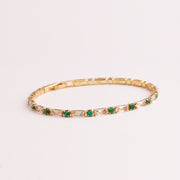 Green Zircon Bracelet For her, Emerald Look 1 1 White zirconium green zirconiu  