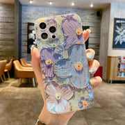 Colorful Oil Painting iPhone Case, Soft TPU Protective Bumper, for iPhone 14/13/12/11Pro Max Phone Case 1 Purple IPhone XR 