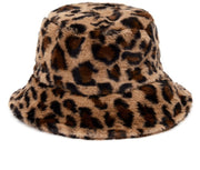 Cool Raver Festival Fur Plush Bucket Hat - Leopard. loveyourmom Love Your Mom Khaki Leopard  