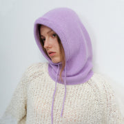 Winter Balaclava Scarf Neck Hat, Premium Woolen Knitted Hat Women. 1 Love Your Mom Charming Purple  