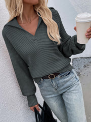 Women's Casual Knit Sweaters Jumpers Fashion Vintage Knitted Pullover Long Sleeve Cardigan Knitwear Lightweight Sweatshirts Tops for Women Girls V-Neck loveyourmom Love Your Mom Dark grey L 