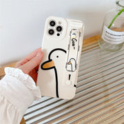 Crazy Duck iPhone 14 Case + Wristband, Duck with a knife cute  iPhone 14 Case iphone case 1 Duck 11ProMax 