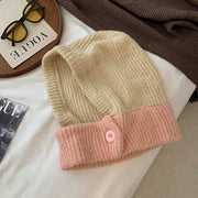 Berlin Knitting Balaclava Hat, Cute Cold-proof Woolen Cap 1 Love Your Mom Milky White Adjustable 