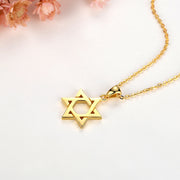 Gold Silver David Star Pendant Necklace, Israel Support Pendant, Jewish Faith Symbol Religious Pendant, Hexagram Star Pendant 1 1   