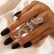 Long Cool Snake Ring, Goth metal Zodiac rings 1 1   