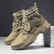 Camouflage High Top Boots Work Camping, Casual Trendy Hip Hop Rave Boots Waterproof Shoes 1 1 Khaki 39 