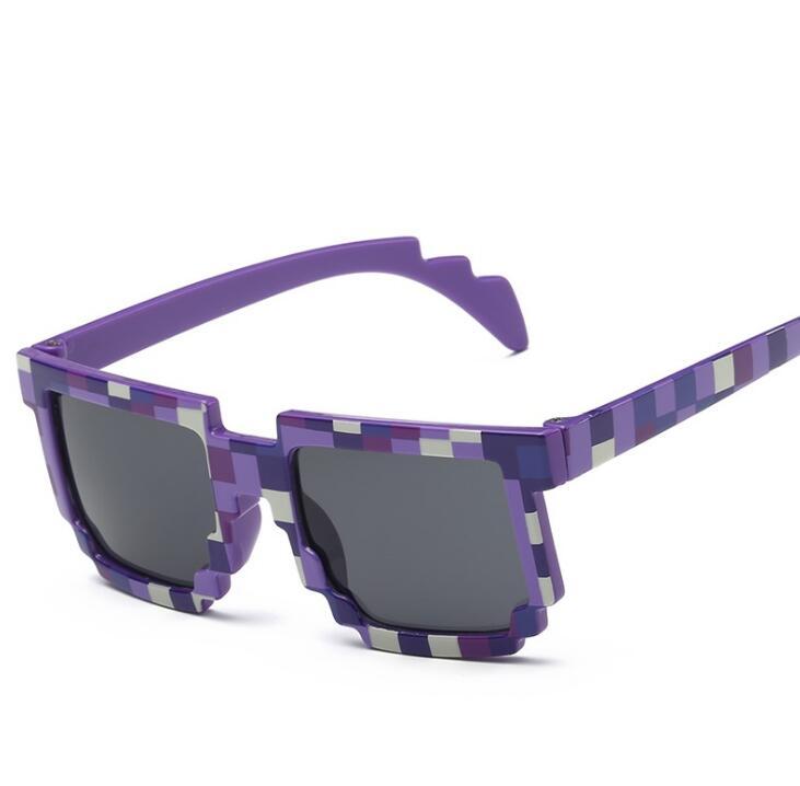 Retro Pixel Sunglasses Classic 8-Bit Computer  | Gamer Nerd Chic Sunglasses | Pixel Art Sunglasses | Geek Eyewear loveyourmom Love Your Mom Purple  