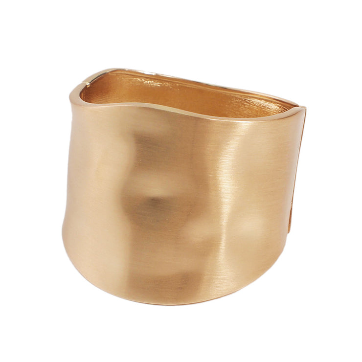 Gold Chunky Cuff Bracelet, Wrist Bangle, Oversized Statement Bracelet - Color: gold, silver, frosted gold 1 1 Frosted gold  
