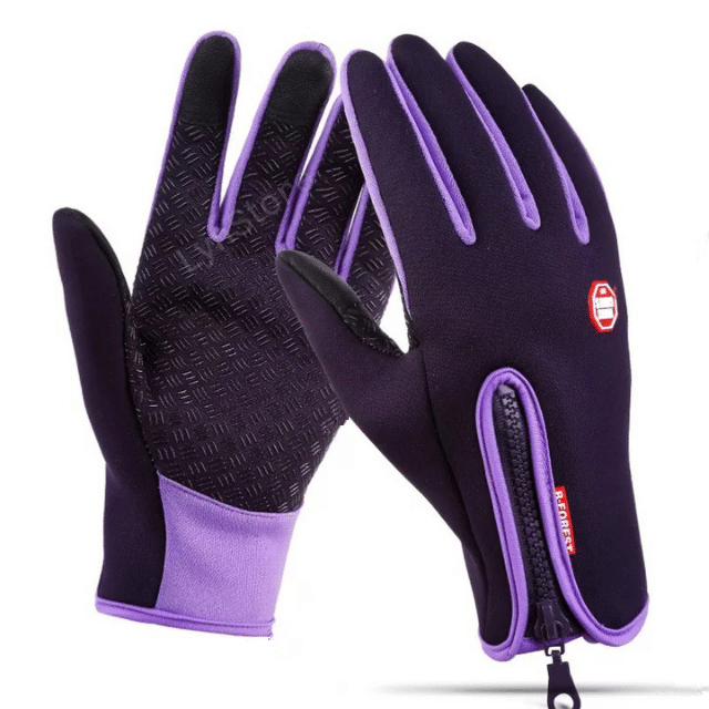 Warm Waterproof Cycling Gloves - Touchscreen Winter Gloves | Waterproof Fleece Lined, Motorcycle Riding loveyourmom Love Your Mom Purple L 