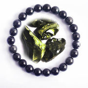 Vintage Gemstones Beaded Bracelet, Round Natural Healing Stones unisex Bracelet, Aesthetic Polished Beads Bracelet, Stress Relief Bracelet loveyourmom Love Your Mom Obsidian  