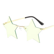 Star Shaped Sunglasses - Party glasses Super Cute 1 1 Green  