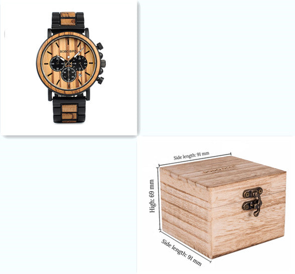Men Engraved Handmade Wooden Watches, Multi-Functional Casual Quartz Wristwatches Gift for Men Boyfriend Engraved watch, Groomsmen. 1 1 Light Brown wood pack  