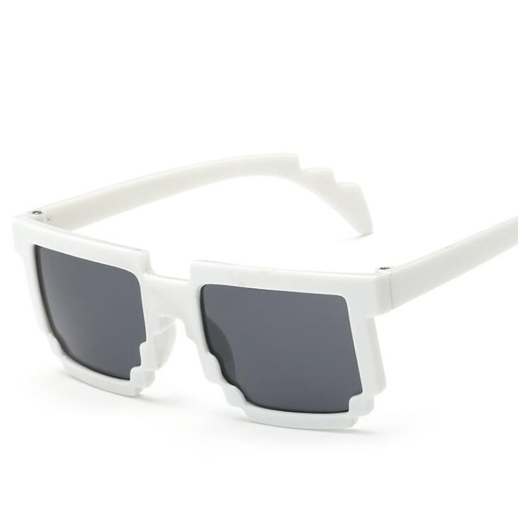 Retro Pixel Sunglasses Classic 8-Bit Computer  | Gamer Nerd Chic Sunglasses | Pixel Art Sunglasses | Geek Eyewear loveyourmom Love Your Mom White  