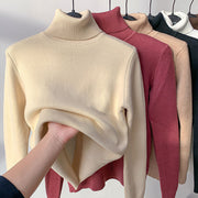Turtle Neck Winter Sweater Women, Elegant Warm Knitted Sweater, Loose Fit Cozy Pullover Knitwea 1 1 Apricot S 