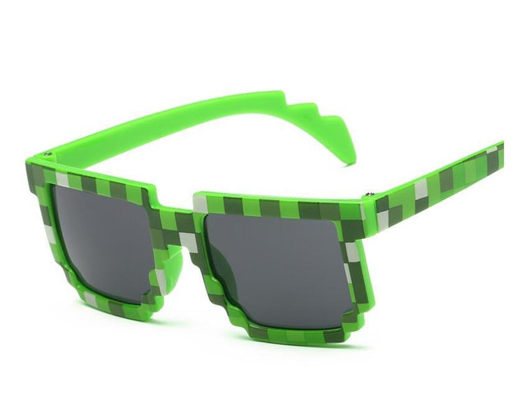 Retro Pixel Sunglasses Classic 8-Bit Computer  | Gamer Nerd Chic Sunglasses | Pixel Art Sunglasses | Geek Eyewear loveyourmom Love Your Mom Green  