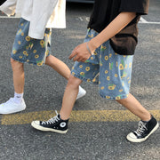 California Sunflower 90s Jorts Jeans, Summer Casual Denim Shorts Men Oversized Bottoms Streetwear Vintage Y2K Pants loveyourmom Love Your Mom   
