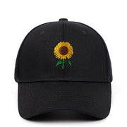 Sunflower Embroidered Cap Hat, Cute baseball Trucker Cap, Floral Summer Beach Hat, Adjustable, Country Flower Cap loveyourmom Love Your Mom Black adjustable 