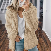 Wool Hooded Jacket for Women, Casual Streetwear Felted Wool Jacket, Warm Cozy Stylish Jacket, Designer Elegant Jacket, Fashion Outerwear 1 1 Khaki 3XL 