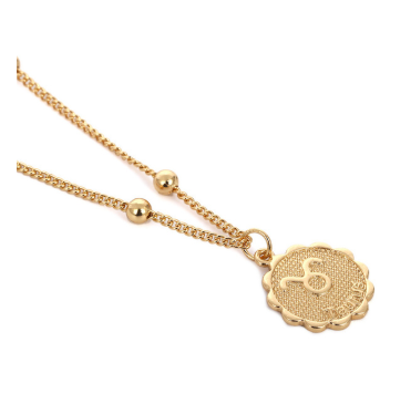 Gold Coin Necklace,Victorious Reflector, Greek Jewelry, Lariat Necklace, Medallion Necklace, Layering Jewelry, Aphrodite 1 1 Gold Taurus 