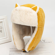 Cat Ears Cute Lei Feng Hat, Women Warm Cotton Hat Ears Caps Russian Hat Bonnet 1 Love Your Mom Yellow  