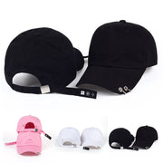 K-pop Baseball Cap, Hip Hop Metal Ring Hat, Unisex Adjustable Hat, Ring Circle Snapback Hats 1 1   