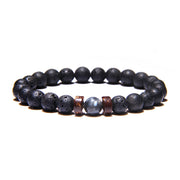 Men's Bracelet with Volcanic Stone, Imitated Obsidian Yoga Energy Bracelet 1 1 A  