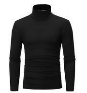 Winter Men's Casual Mock Turtleneck Shirt, Slim Fit Basic Tops, Slim Fit Solid Color Half High Neck Long Sleeved T-Shirt Tight Bottoming loveyourmom Love Your Mom Black 2XL 