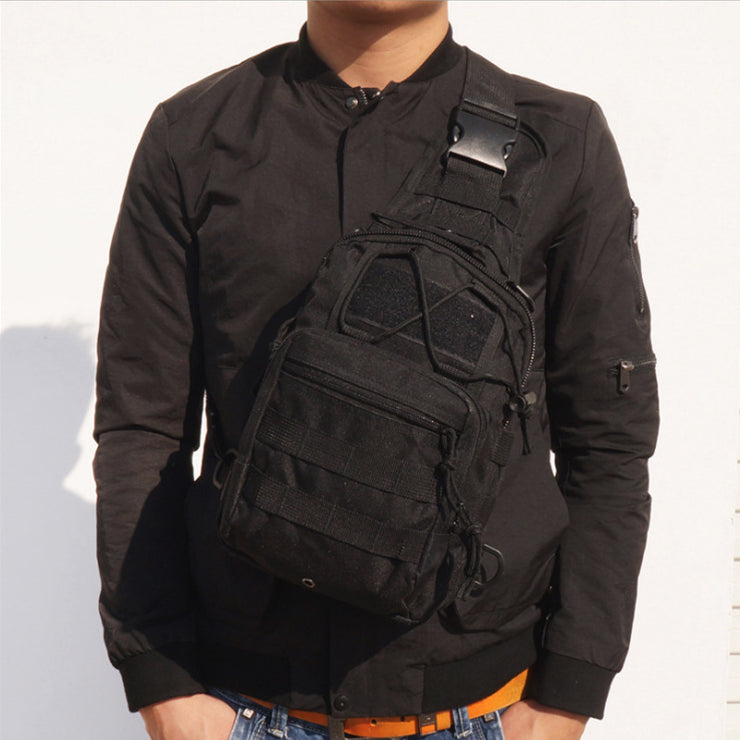 Military Tactical Backpack Camouflage, Shoulder Bag Sling Backpack - Waterproof for Rave, Festivals Hiking Camping 1 1 Black  