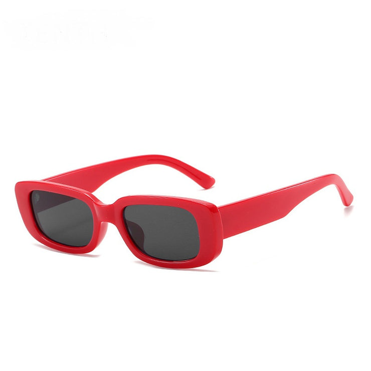 Translucent Thick Frame Sunglasses with Colorful Lenses 1 Love Your Mom Red Style One 