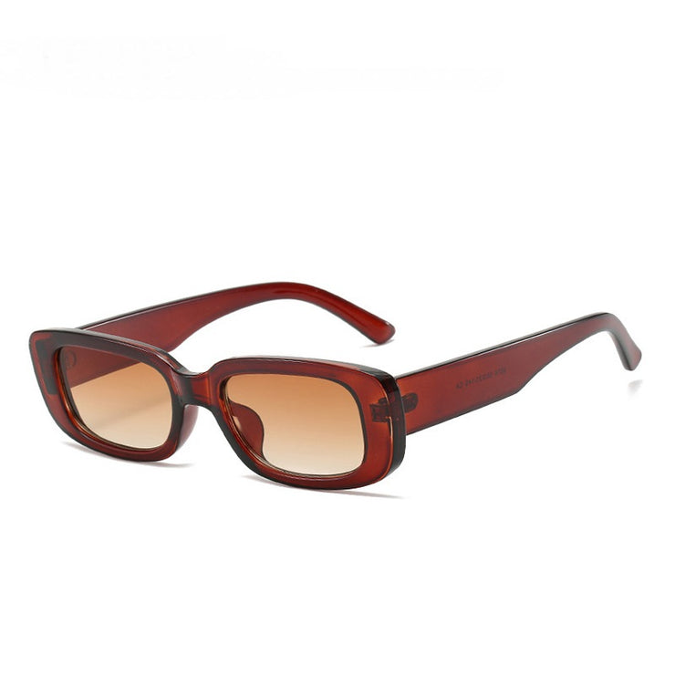 Translucent Thick Frame Sunglasses with Colorful Lenses 1 Love Your Mom Brown Style One 
