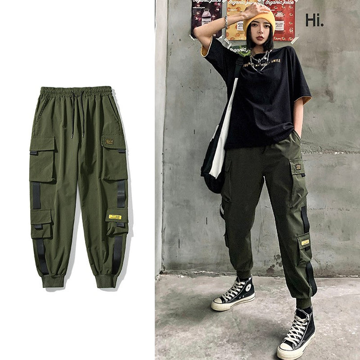 Harajuku Pants Women Techwear pants ,Cyberpunk Streetwear Pants,Cyber Y2K,Japanese Streetwear,Cargo Pants Joggers 1 1 Green XS 