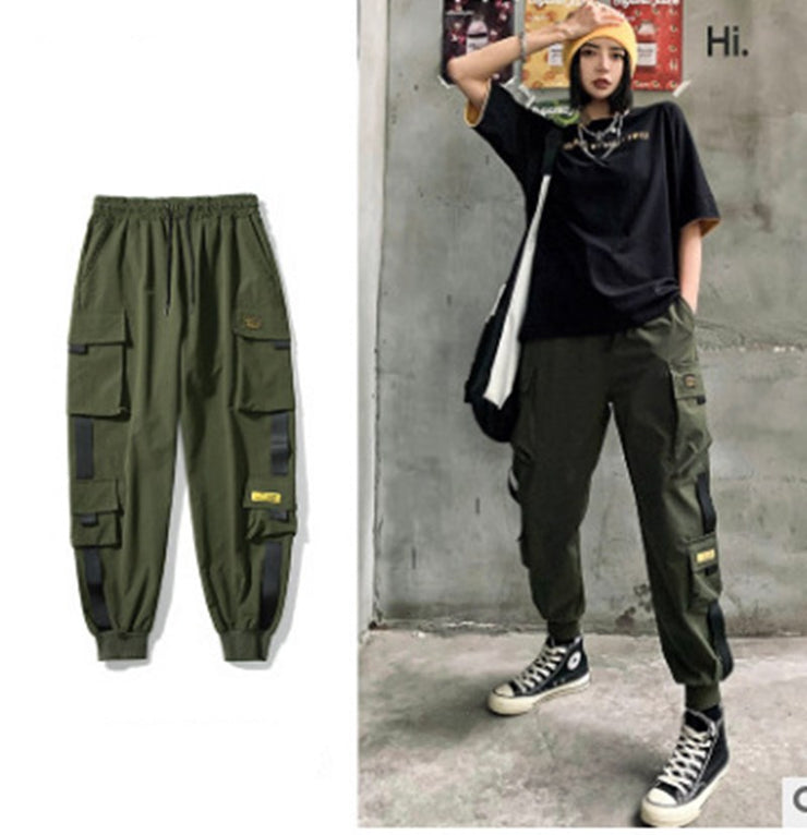 Harajuku Pants Women Techwear pants ,Cyberpunk Streetwear Pants,Cyber Y2K,Japanese Streetwear,Cargo Pants Joggers 1 1 Green 2XL 