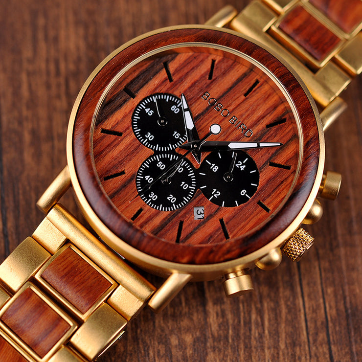 Men's Wooden Watch, Brown Solid Wood Watch - Fathers Day Gift Boyfriend Groomsmen Gifts 1 1 Brown  