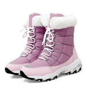 Winter Women Boots, High Quality Warm Snow Boots Lace-up Comfortable Ankle Outdoor Waterproof Hiking Ankle Boots loveyourmom Love Your Mom Pink 35 