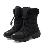 Winter Women Boots, High Quality Warm Snow Boots Lace-up Comfortable Ankle Outdoor Waterproof Hiking Ankle Boots loveyourmom Love Your Mom Black 35 