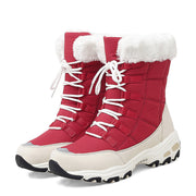 Winter Women Boots, High Quality Warm Snow Boots Lace-up Comfortable Ankle Outdoor Waterproof Hiking Ankle Boots loveyourmom Love Your Mom Red 35 