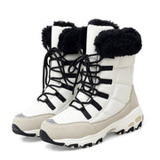 Winter Women Boots, High Quality Warm Snow Boots Lace-up Comfortable Ankle Outdoor Waterproof Hiking Ankle Boots loveyourmom Love Your Mom White 35 