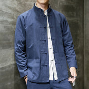 Kung Fu shirt ,Wedding Tang Jacket, Men's Tang suit, Cheongsam men, Tang shirt, Tai Chi practise, Frog Button, 9 colours 1 1 Blue 2XL 