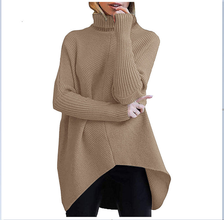 Women Oversized Turtleneck Sweater, Fall Sweaters Turtleneck Long Sleeve Spilt Hem Pullover Knit Sweater Tops. loveyourmom Love Your Mom Apricot 2XL 