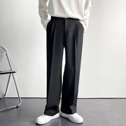 Japan Streetwear Elegant Minimalist Man Pants, Ins Spring And Summer Fall Wide-leg Trousers, Loose Straight-leg Trousers Men's Drape Very aPants loveyourmom Love Your Mom Black 2XL 