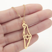 Israel Map Pendant Necklace, Jewish Jewellery David Star Gift Her 1 1   