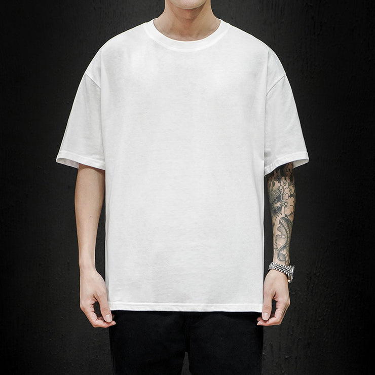 Man Basic Oversize T-shirt | Oversize Basic T-shirt, High-Quality Cotton Fabric, Daily Sport Casual Trend New Summer - Solid T Shirt - Hip Hop Short Sleeve Casual streetwear Top Tees 1 1 White 2XL 
