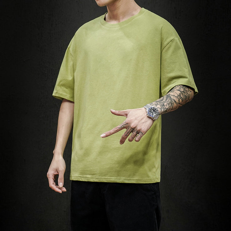 Man Basic Oversize T-shirt | Oversize Basic T-shirt, High-Quality Cotton Fabric, Daily Sport Casual Trend New Summer - Solid T Shirt - Hip Hop Short Sleeve Casual streetwear Top Tees 1 1 Turquoise 2XL 