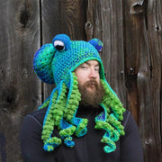 Cute Funny Octopus Beanie Hat, Knitted Hat Winter Knit Cable Hat for Men Women Unisex Halloween Cosplay Hat Party - Crochet Woolen Hat loveyourmom Love Your Mom Blue and green Adult one size 