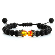 Black Lava Stone Crown Charm Bracelet, Tiger Eye Beads Bracelet for Men Women Braided Bracelets - Reiki Healing Stone Bracelet. 1 1 B  